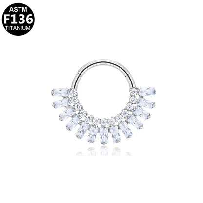 F136 Titanium Nose Ring for Men and Women 16G 8mm Hoop Septum Nose Piercing Jewelry Cartilage Earrings CZ Body Jewelry G23 S1208255