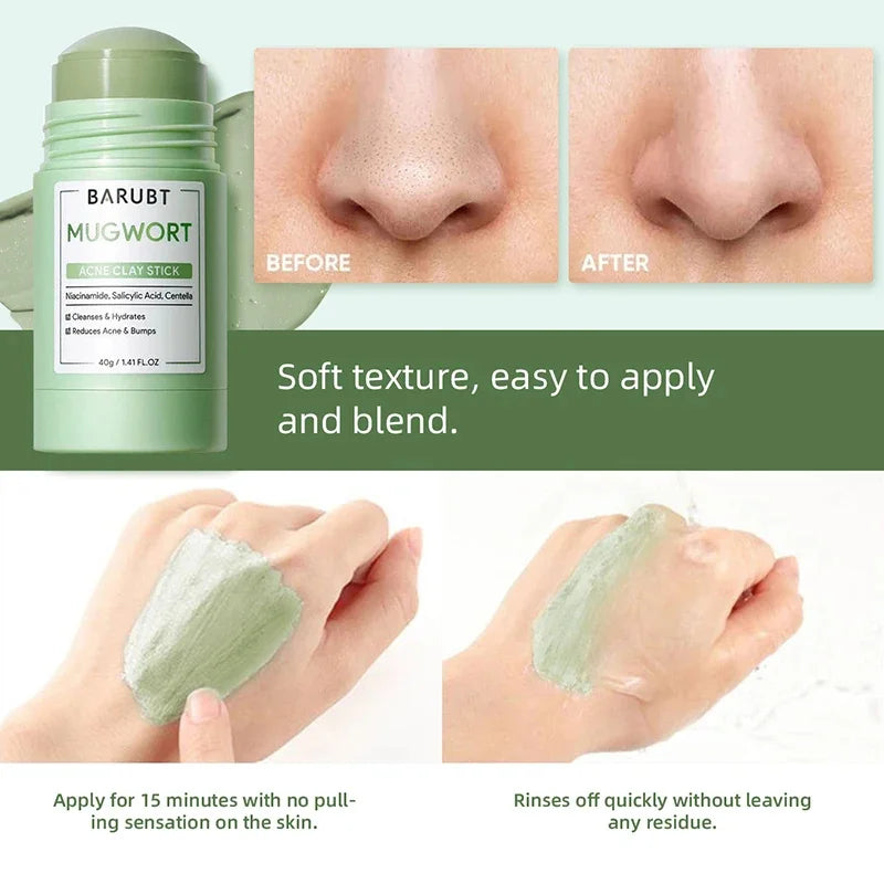 Alaska Volcano Mask Mugwort Cleansing Mask Stick Shrink Pores Acne Deep Blackhead Remover Facial Cleansing Moisturizing Mask 40g