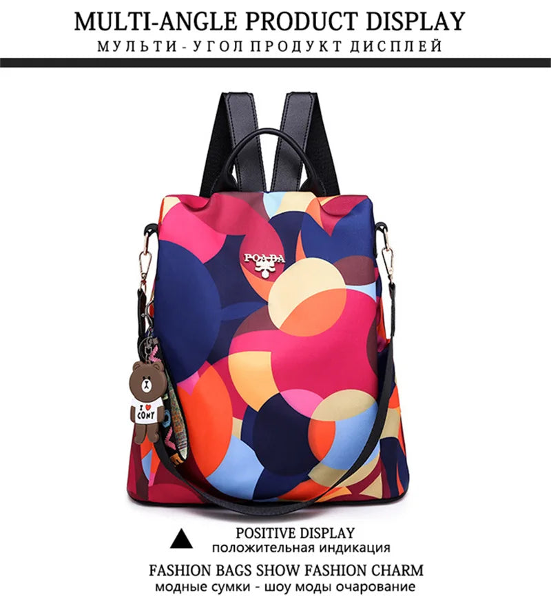 Fashion Backpack Women Oxford Cloth Shoulder Bag 2024 School Bags For Teenage Girls Light Ladies Travel Bagpack Mochila Feminina