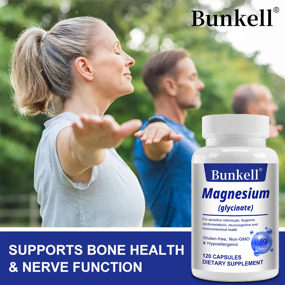 Magnesium Glycinate Supplement - For Muscle, Joint, Nerve Sleep Quality, Anxiety Stress Mood Health,Non-GMO