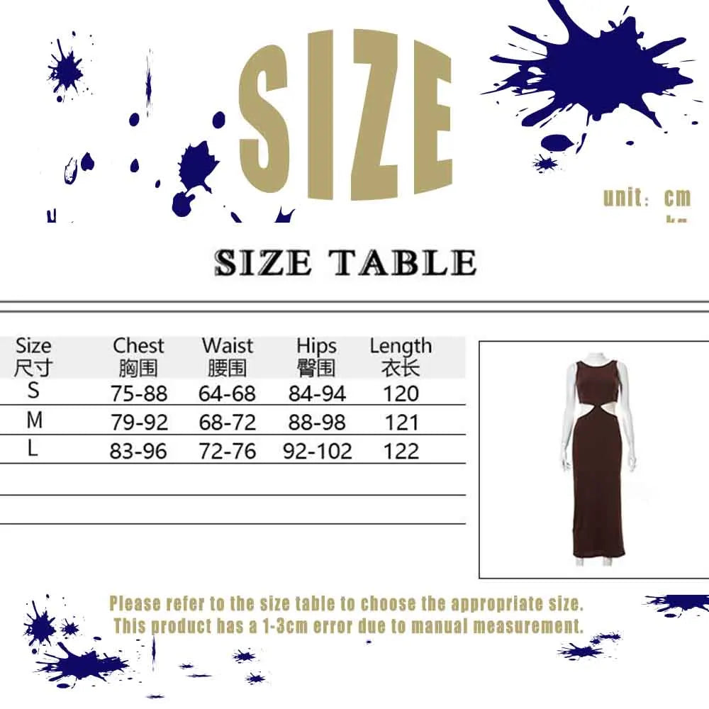 Y2K Europe and America spring new traf top women's solid color sleeveless hollow temperament high waist side dress