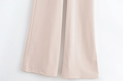 Women's tight jumpsuit summer new style beige backless slim flared pants sexy backless design fashionable personality Badiee Stylez