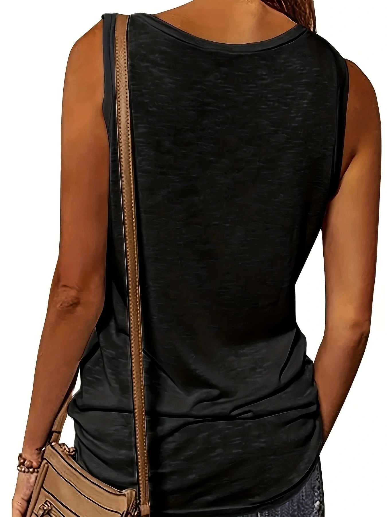 Versatile Women's V-Neck Half-Zip Tank Top - Casual All-Season Wear with Durable Stretch Fabric