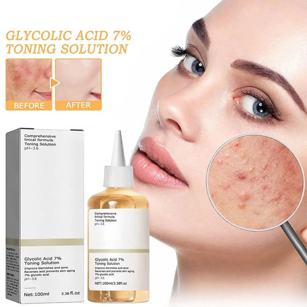 The Glycolic Acid 7% Toning Solution 100ml Repairing Facial Oil Nourishing Gentle Glycolic Acid Toner Face Essence