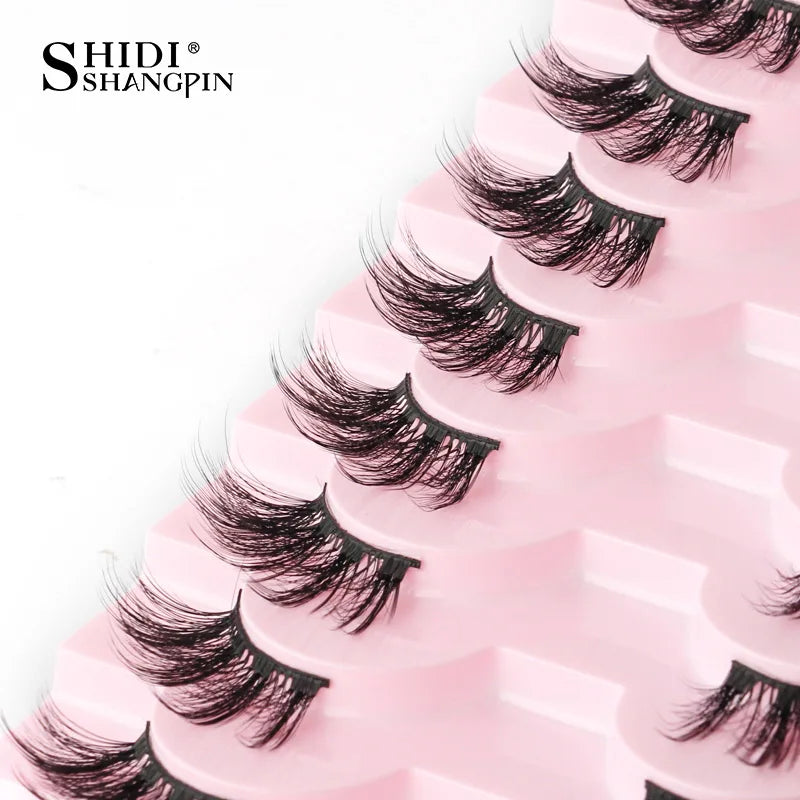SHIDISHANGPIN 5/10Pairs False Lashes Cat Eye Eyelashes Eyelash Extension 3D Mink Half Lashes Natural Makeup faux Cils maquiagem