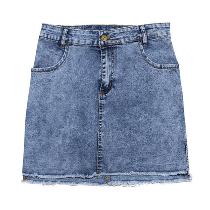 Mini Skirt Women's Wash Mini Female Short Skirts Summer Women's Sexy Denim Skirt Skirts for Women Knee Length Casual Light Blue