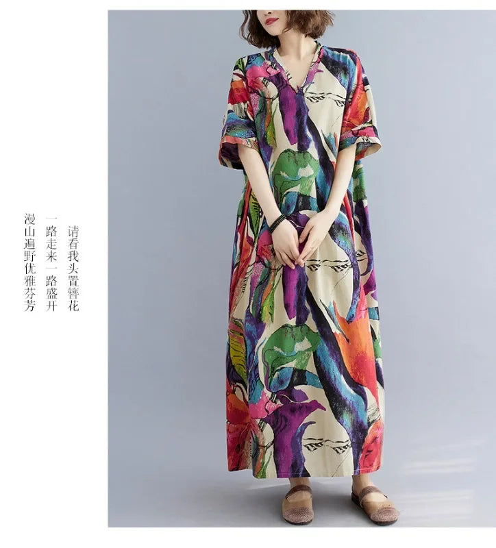 Summer Dress for Women Clothing Long Dress Fashion Clothes Cotton Vintage Harajuku Elegant Streetwear Maxi Beach Dresses