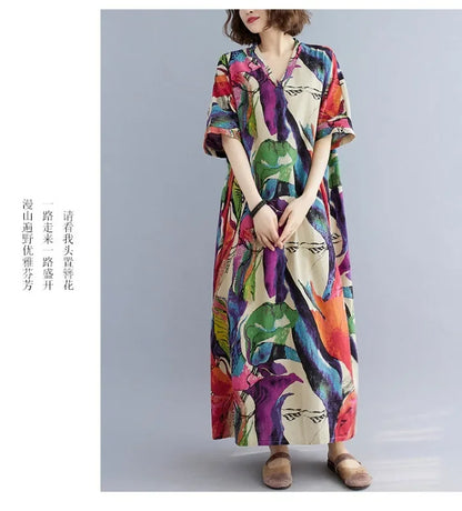 Summer Dress for Women Clothing Long Dress Fashion Clothes Cotton Vintage Harajuku Elegant Streetwear Maxi Beach Dresses
