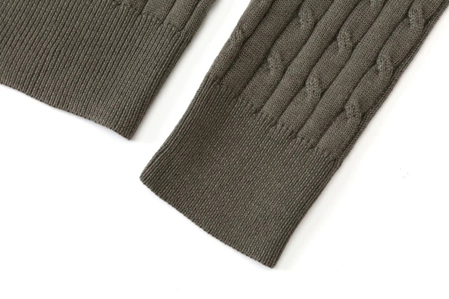 AS AW25 new design knitting cable cardigan + ribbing mockneck dress maxi length match for lady wear