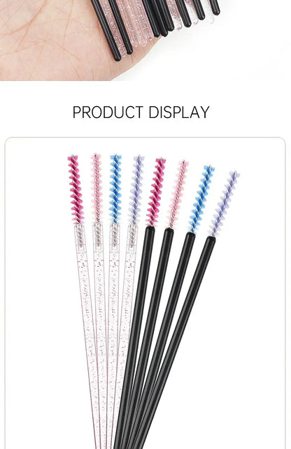 50pcs Grafted eyelashes Single color disposable eyelash brush Spiral eye Makeup Eyelash curler makeup brush cosmetic tools