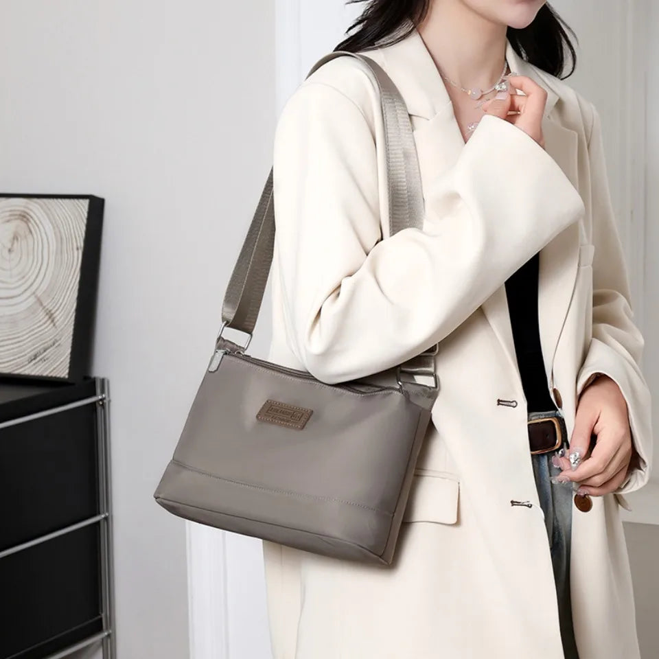 Waterproof Nylon Women Shoulder Bag Three Layers Handbag Ladies Crossbody Bags for Mother Girls Messenger Travel Daily Use Bags