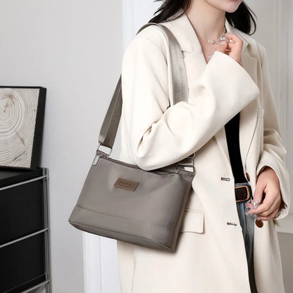 Waterproof Nylon Women Shoulder Bag Three Layers Handbag Ladies Crossbody Bags for Mother Girls Messenger Travel Daily Use Bags