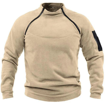 Male Hoodie Autumn Winter Warm Solid Color Stand-up Collar Outdoor Breathable Tactical Mens Gym Sport Tops Badiee Stylez