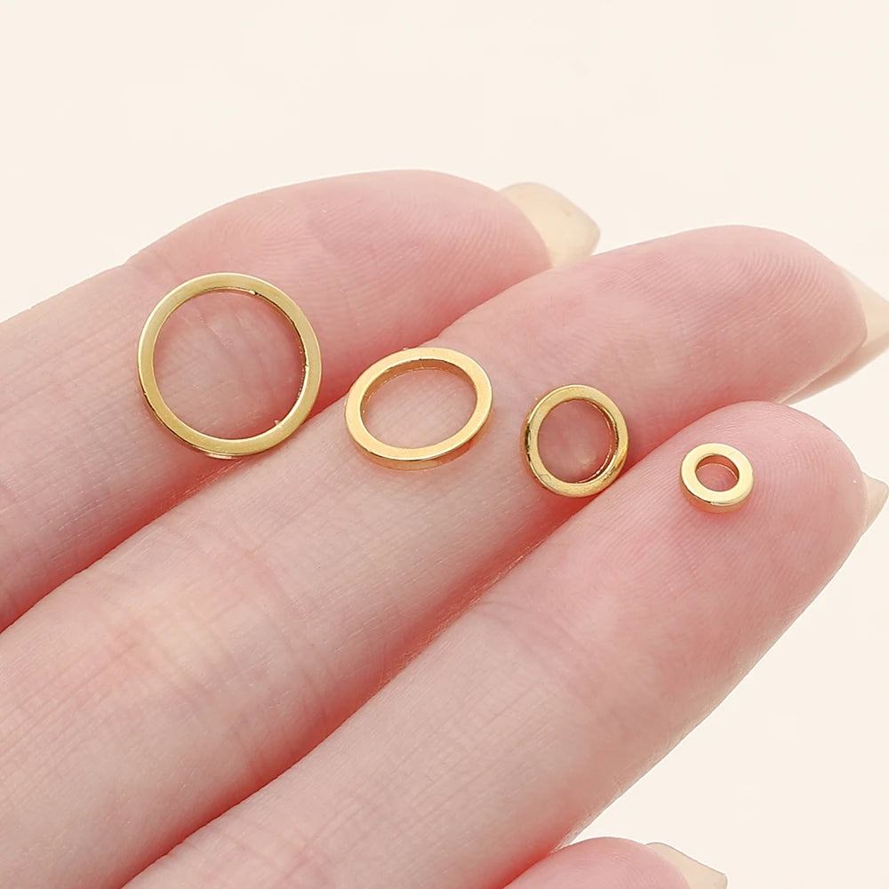 10/20Pcs/Pack 14K/18K Gold Color Plated Close Jump Rings Split Rings Connector for Jewelry Necklace Making Accessories