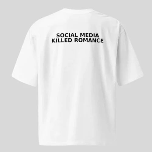 25-26 Social Media Killed Romance Summer T Shirt Men Women Aesthetic Valentine's Print T-Shirt Couple Cotton Tee Tops Clothing