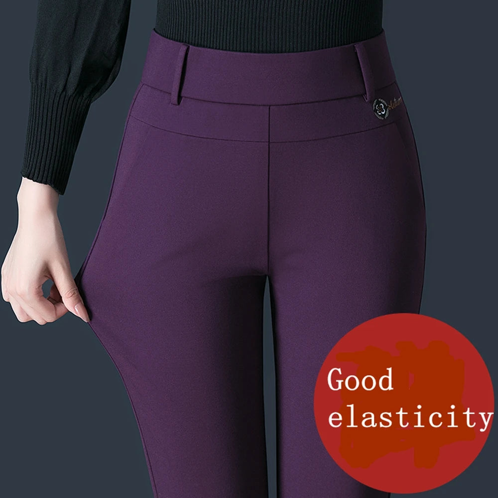 Leggings Women's Autumn and Winter Style High Waist Large Size Tight-fitting High-Elastic Foot Pants Casual Slim Trousers M-6XL