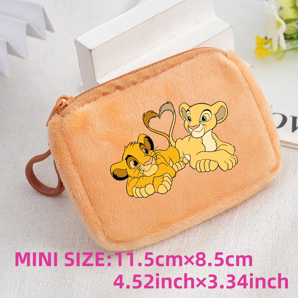The Lion King Coin Purse Mini Coin Key Bag Money Pocket Plush Wallet Kid Cartoon Cute Moneybag Kawaii Birthday Gift Storage Bag 1pcs-028