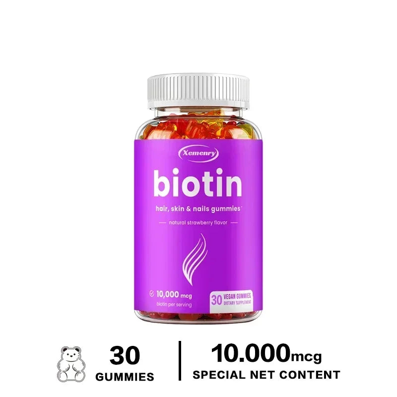 Premium Biotin Gummies 10,000 Mg - Promotes Healthy Hair, Skin and Nails Supplement 30 Gummies