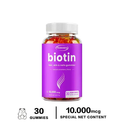 Premium Biotin Gummies 10,000 Mg - Promotes Healthy Hair, Skin and Nails Supplement 30 Gummies