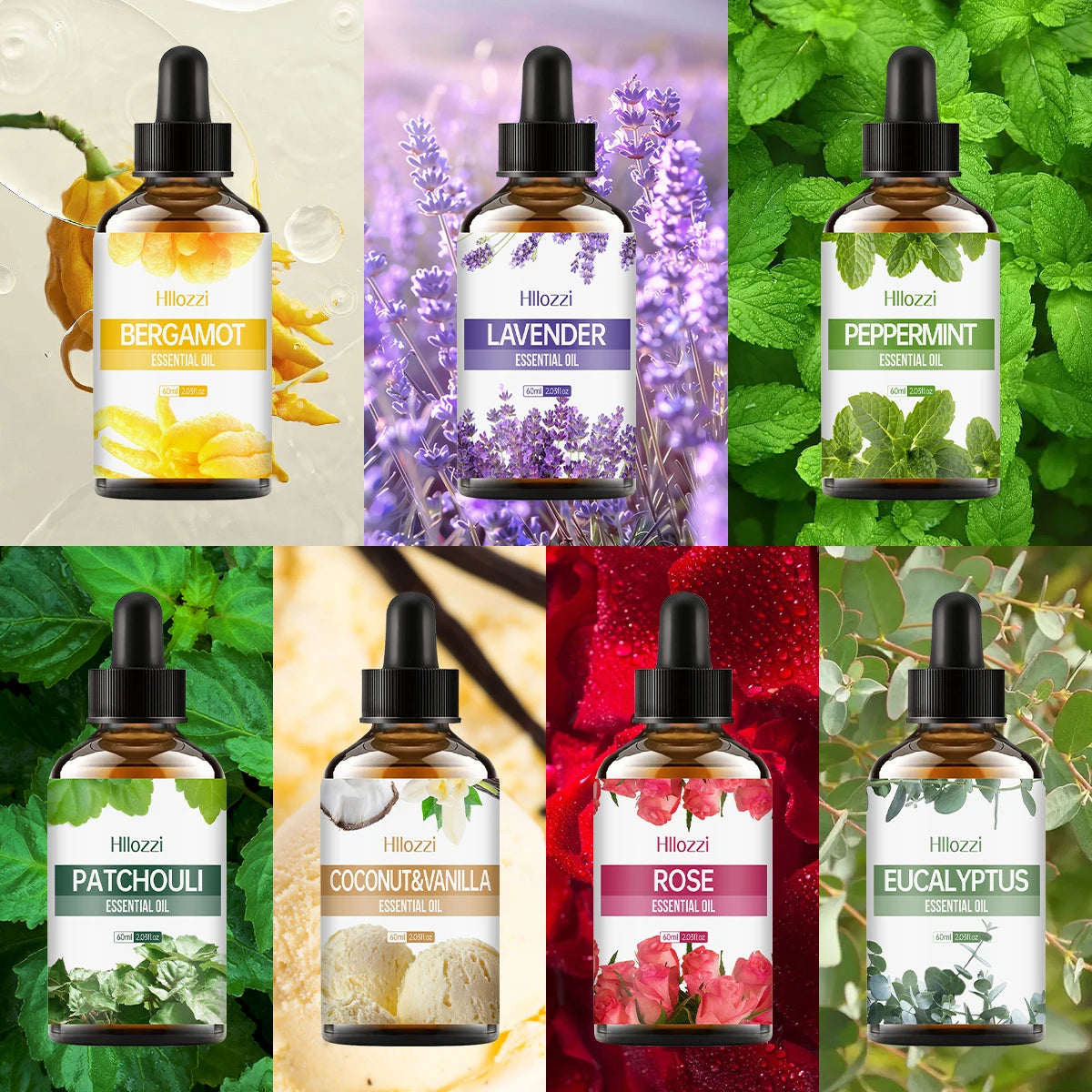 60ml Agarwood-Cedarwood-Vetiver-Pine Palm-Ocean-Sweet Tobacco-Black CastorAromatherapy Essential Oils Aromatherapy Essentia - Badiee Stylez