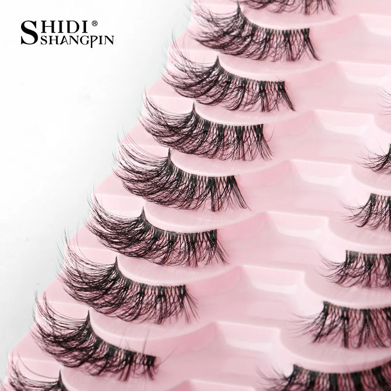 SHIDISHANGPIN 5/10Pairs False Lashes Cat Eye Eyelashes Eyelash Extension 3D Mink Half Lashes Natural Makeup faux Cils maquiagem