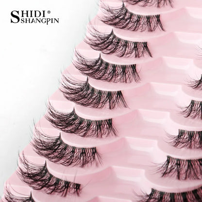 SHIDISHANGPIN 5/10Pairs False Lashes Cat Eye Eyelashes Eyelash Extension 3D Mink Half Lashes Natural Makeup faux Cils maquiagem