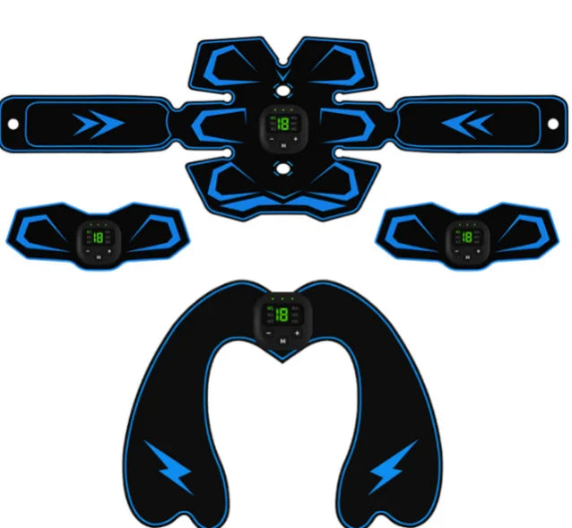 Abdominal Muscle Trainer Electric Press Simulator Massager ABS Smart Arm and Hip Abs Stimulating Belt 4pcs set