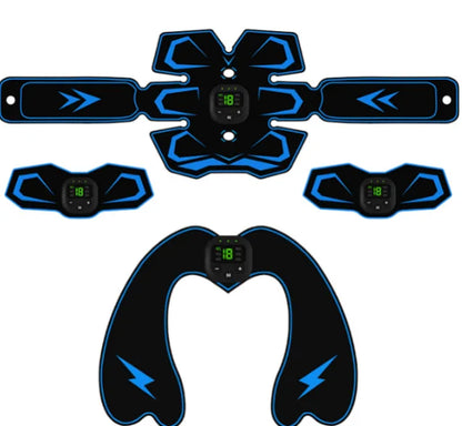 Abdominal Muscle Trainer Electric Press Simulator Massager ABS Smart Arm and Hip Abs Stimulating Belt 4pcs set