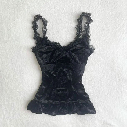 Y2K fashion retro clothing from the charming sweet sexy floral slender punk baby T-shirts streetwear halter tops aesthetic women black