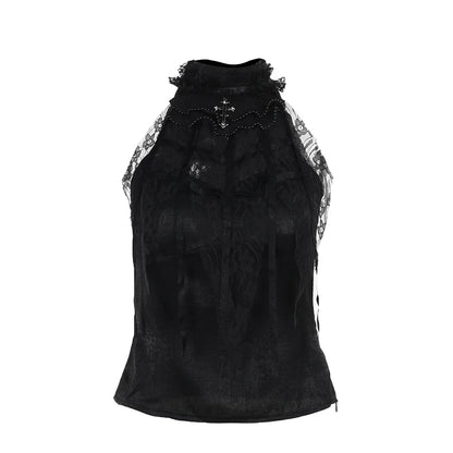 Goth Sexy Lace Corset Crop Tops Camis Y2K Harajuku Aesthetic Black Red Cross Basic Tank Top Summer Women Grunge Emo Streetwear XS24216