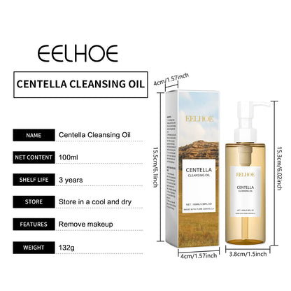 EELHOE Centella Cleansing Oil Facial Makeup Remover Moisturizing for Face Shrink Pores Removal Cleansing Oil Sensitive Skin Care