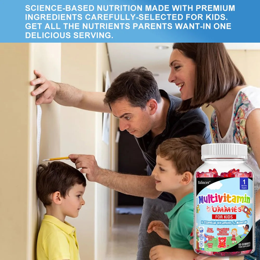 Kids Multivitamin Gummies - 16 Essential Vitamins and Minerals - Supports Healthy Growth & Development