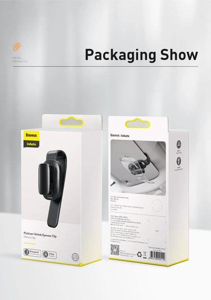 Baseus Car Eyeglass Storage Clip Sun Visor Sunglasses Holder for Auto Card Ticket Stand Interior Accessories Car Eyeglass Holder