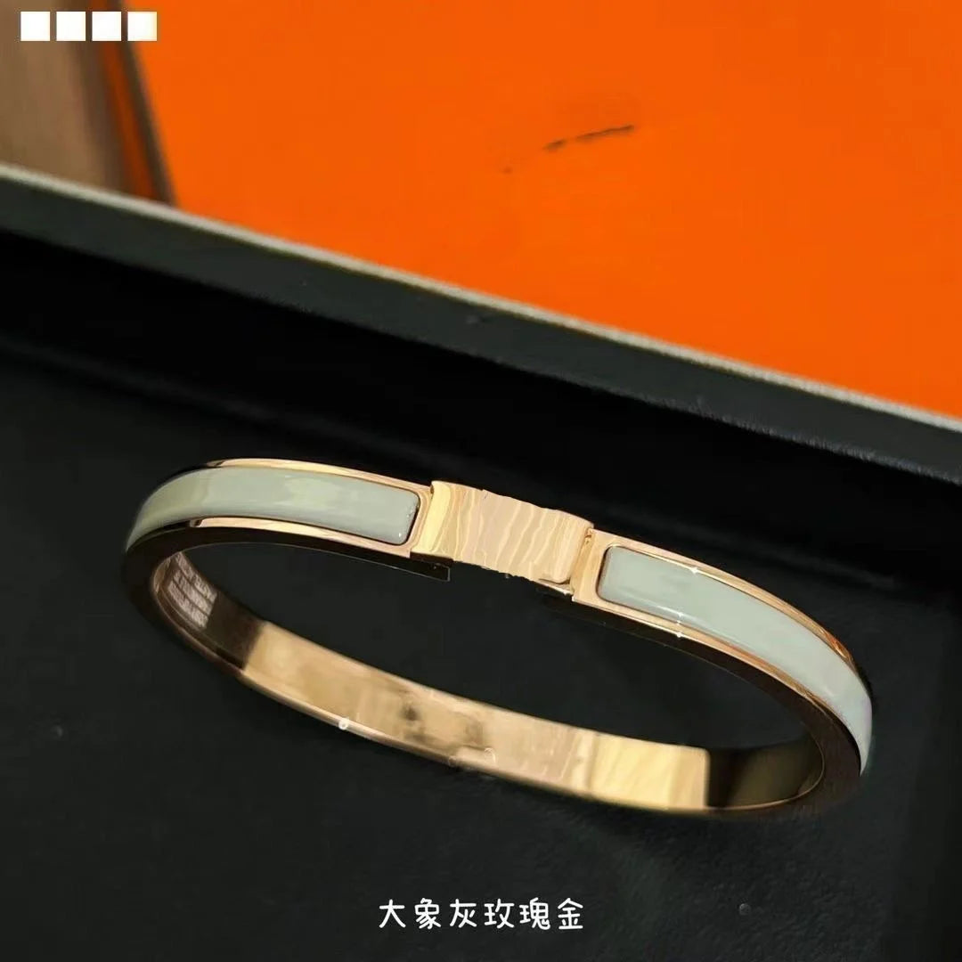 Luxury Fashion Stainless Steel Enamel Bracelet, Fashionable, Women's Festival Luxury, Colorful Jewelry Access 2025 Fashion Blue