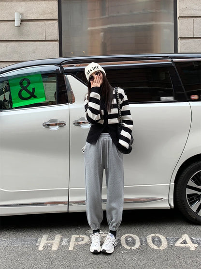 AOSSVIAO Knitted Casual Cardigan 2025 Autumn Winter Elegance Solid Color V-neck Sweater Unique and Niche Slim Fit Tops Badiee Stylez