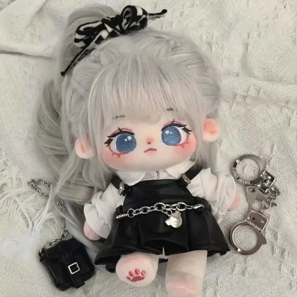 Pretty Dress Clothes for 20cm Cotton Doll, Kpop Plush Dolls Cute Outfit JK Dress Hoodie Casual Set Doll's Accessories 38