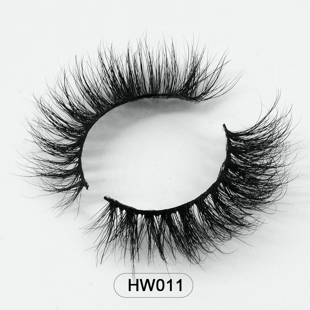 Dropshipping 15-18mm 3D Resuable Dramatic Wispy Mink Fake Eyelashes Makeup Strip False Lashes With Free Eyelash Packaging Boxes HW11 MIX