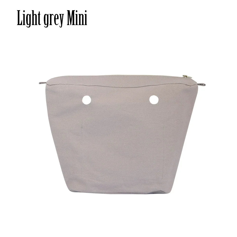 TANQU New Waterproof Inner Bag Organizer Insert Zipper Pocket for Classic Mini Obag Canvas Material for O Bag Light grey mini CHINA