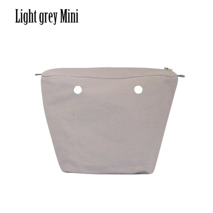 TANQU New Waterproof Inner Bag Organizer Insert Zipper Pocket for Classic Mini Obag Canvas Material for O Bag Light grey mini CHINA