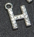 10pcs /26pcs pieces silver English letters drill metal pendant DIY fashion necklace bag pendant earrings material 10pcs H