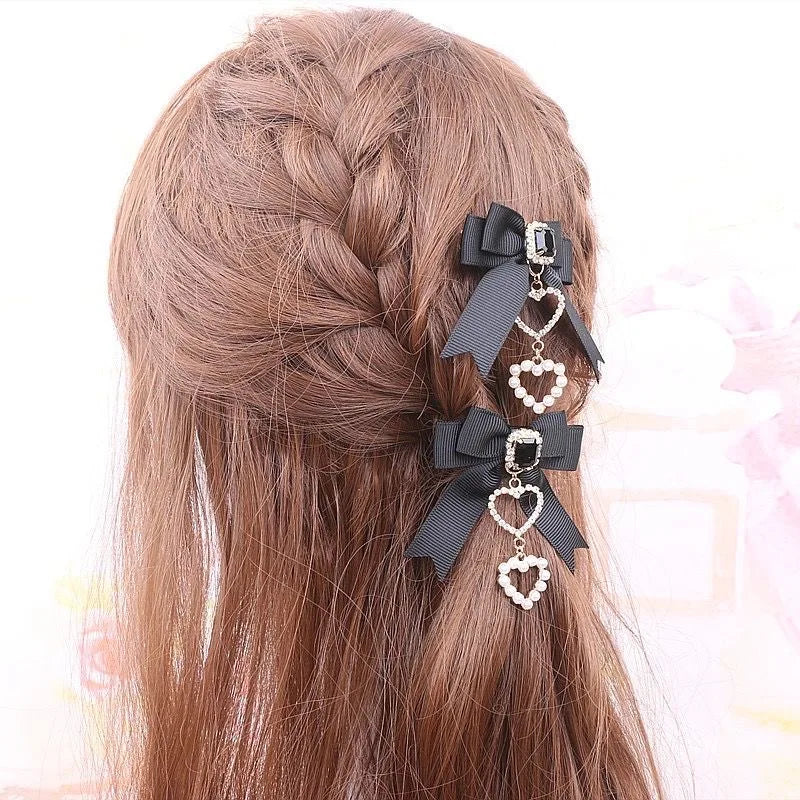 [1 pair] y2k accessories New year's eve decorations trendy hair clips lolita cosplay Hairpin cute accessories Decoration for new black