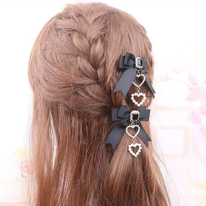 [1 pair] y2k accessories New year's eve decorations trendy hair clips lolita cosplay Hairpin cute accessories Decoration for new black