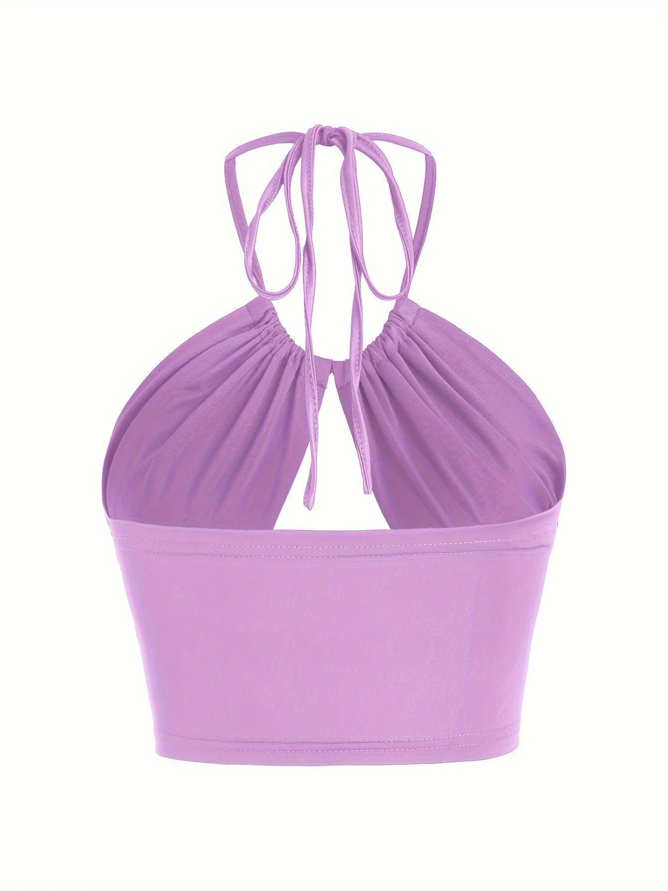 Europe and the United States solid color hanging neck small tube top hollowed out umbilical slim hot girl suspender vest