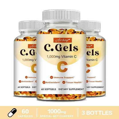 Vitamin C Softgels - Improve Immunity, Promote Nutrient Absorption, Anti-oxidation 60 Capsule-3bottles