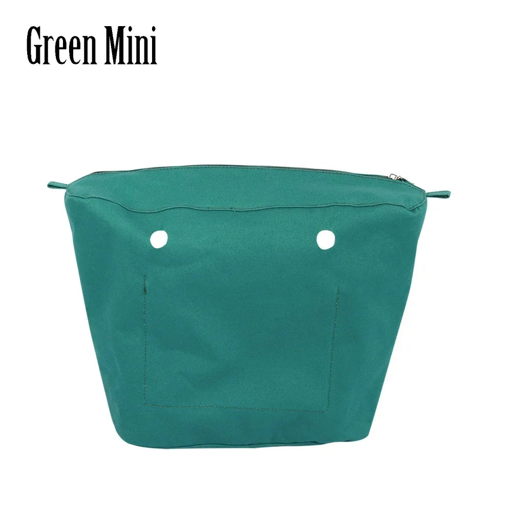 TANQU New Waterproof Inner Bag Organizer Insert Zipper Pocket for Classic Mini Obag Canvas Material for O Bag green mini CHINA