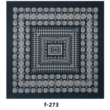 Popular Hip Hop Navy Blue Cashew Flower Bandana Men Women Outdoor Headbands Hair Band Wrist Wrap Amoeba Scarves Hair Accessories f-273