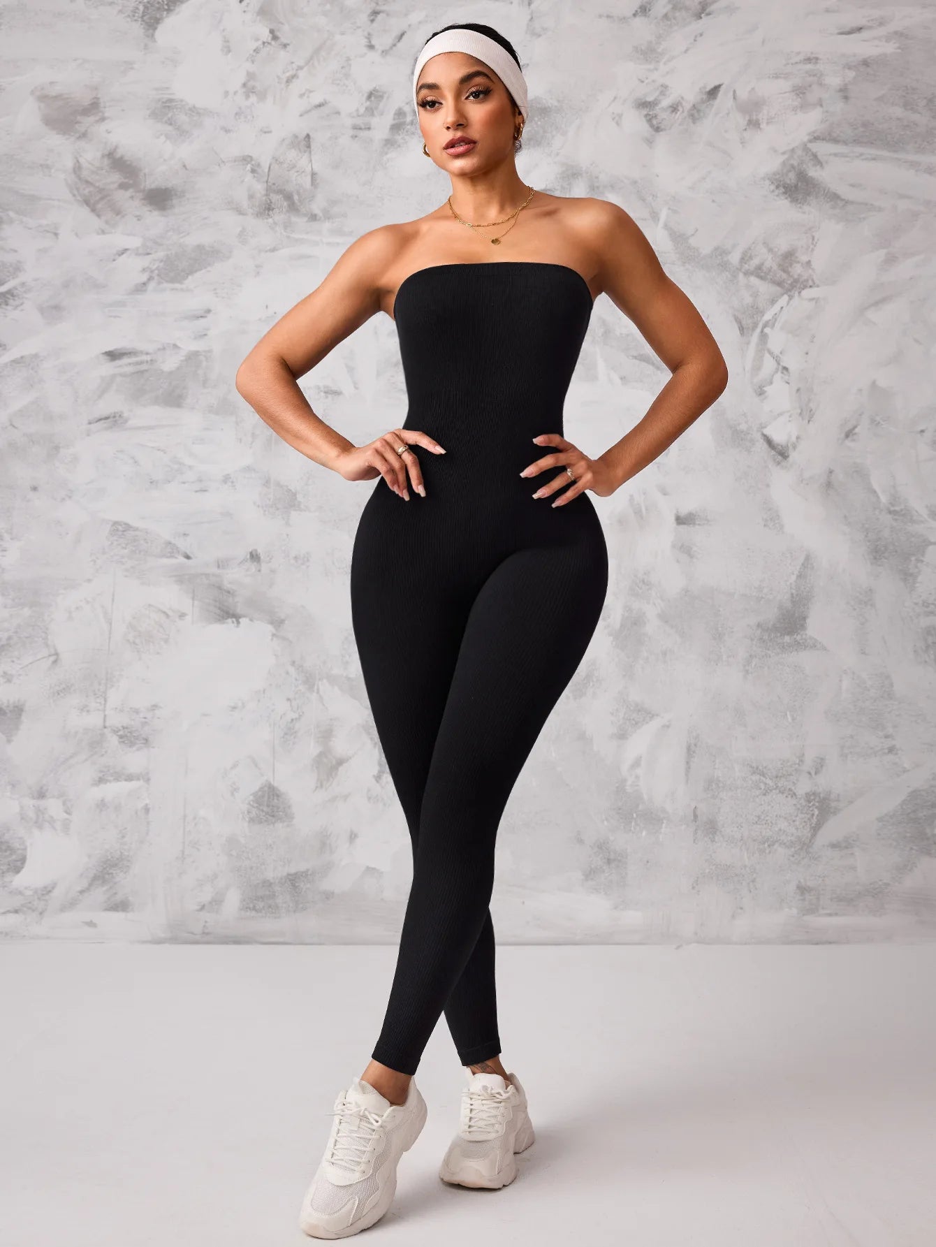 Anti Slip Strip Strapless Sports Jumpsuit Featuring Backless Lifting Hip Lifting To Shape Body Fit Snugly Yoga Fitness Underwear Badiee Stylez