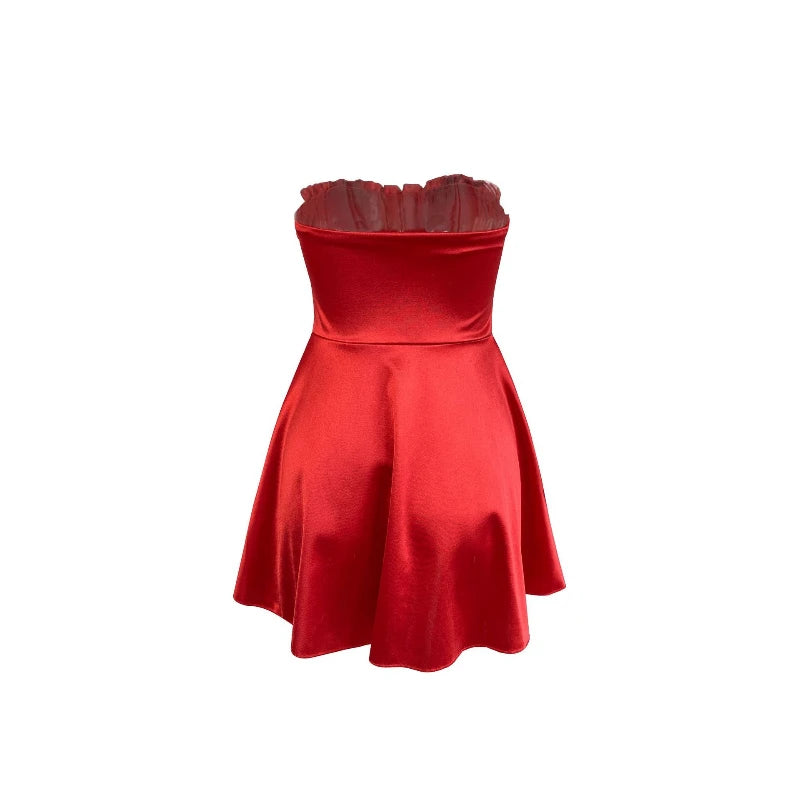 Sexy Mini Dress for Women European and American Style Fishbone Tank Top Cross-Border New Arrival Summer Fashion Female Clothing