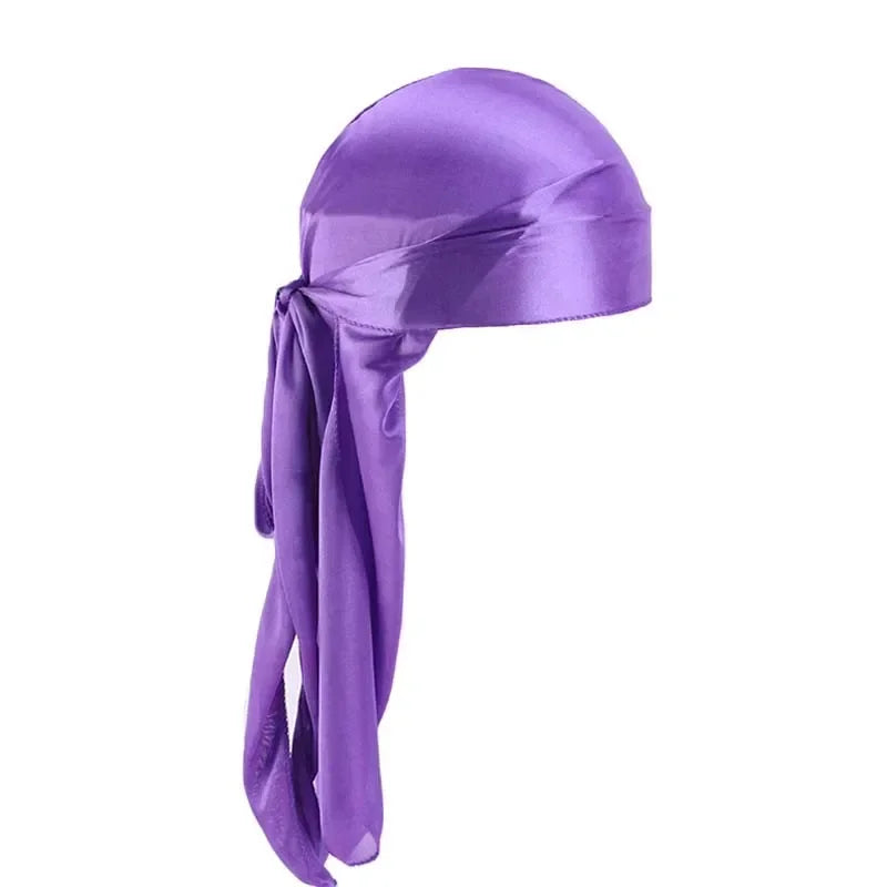 Fashion Long Tail Adult Satin Doo Rag Durag Bandanas Cap Pirate Hat Turban Men Hip Hop Headband Biker Headwrap Women Headwear
