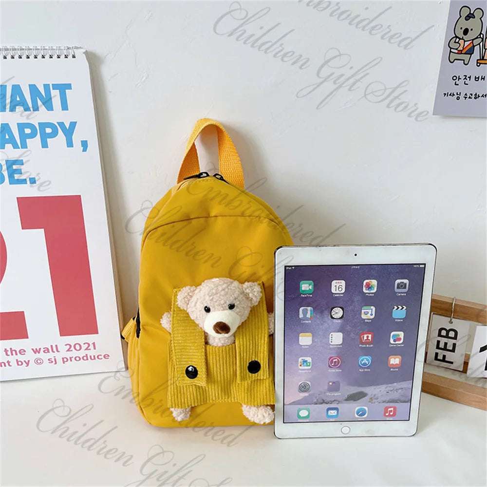 New Kids Cartoon Personalized Name Backpack Cute Baby Backpack Custom Embroidered Name Kindergarten Book Bag Outgoing Snackbags